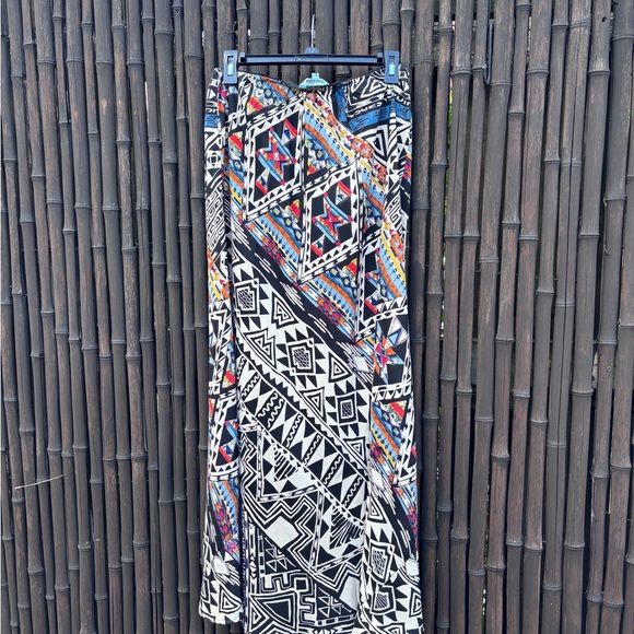 Nostalgia cotton maxi skirt. Multi color print. Size L - Picture 2 of 7
